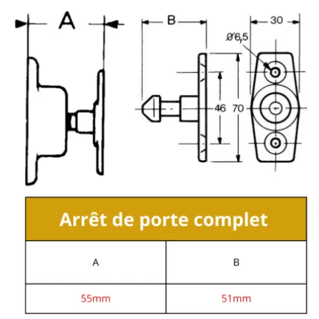 Arrêt de porte petit modèle 55mm