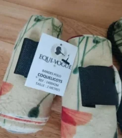 Bandes de polo + bonnet motif coquelicot