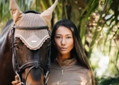 Bonnet anti-mouches Equestrian Stockholm - CHAMPAGNE