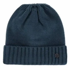 Bonnet doublé Teddie Petrol Blue - QHP - Ouverture pour cheveux