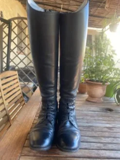 Bottes cuir NOIR P.39 sur mesure bottier italien FABBRI