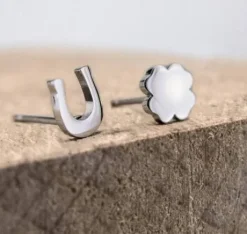 Boucles d'oreille trèfle et fer à cheval - Ponytail & Co