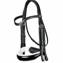 Bride avec muserolle large vernie blanc Working Collection - Dy'on