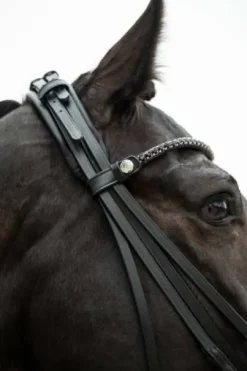 Bride de dressage Grace - HKM - Cuir avec strass