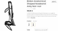 Bridon filet Anky dressage anatomique muserolle suédois