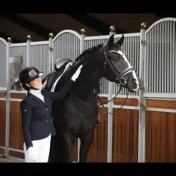 Bridon FLEUR cuir rond noir doublé blanc - SD Design