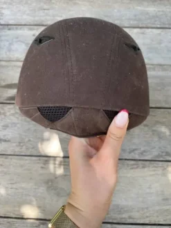 casque équitation marron