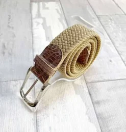 Ceinture Grand Prix Beige/Marron - Melca Paris