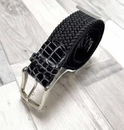 Ceinture Grand Prix Noir/Noir Marbré - Melca Paris