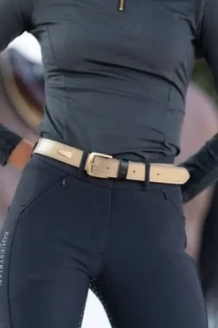 Ceinture Prime Belt Noir et Or - Equestrian Stockholm