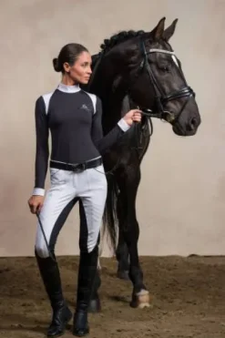 Chemise de concours à manches longues BLACK JACK - Cavalliera - Coton technique