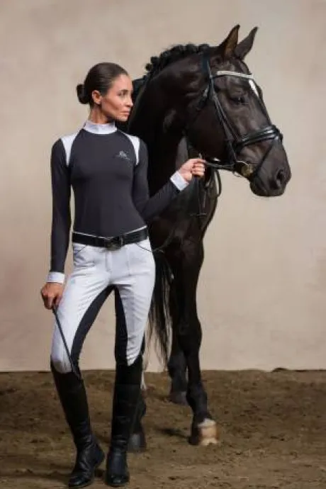 Chemise de concours à manches longues BLACK JACK - Cavalliera - Coton technique