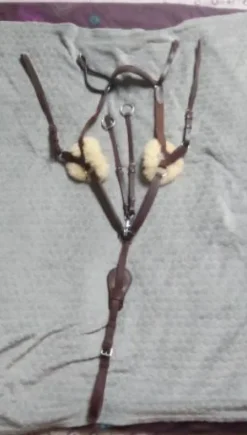 Collier de chasse + martingale taille poney marron