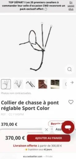 Collier de chasse cwd poney