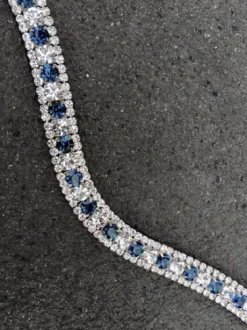 Frontal cristaux argent et marine - Strass