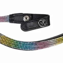 Frontal en cuir Rainbow multicolore - Harry's Horse - Cristaux
