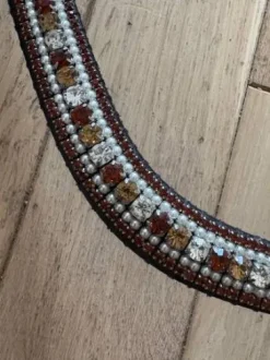 Frontal en strass cognac et perles