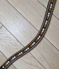 Frontal en strass cognac et noirs