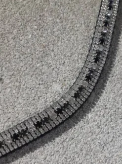 Frontal strass - noir, gris et blanc