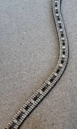 Frontal strass - noir, gris et blanc