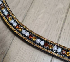 Frontal strass cuivre, noir et topaze