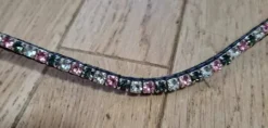 Frontal strass gris, blanc et rose strass fin