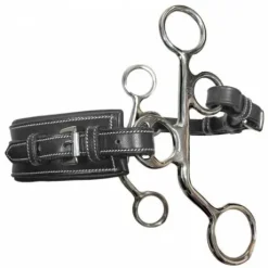Hackamore cuir petites branches nez rectangle - Jump'in - Inox