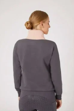 Hoodie jade rose et gris Horze