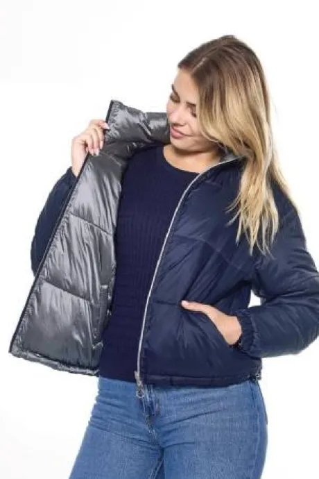 Janari Veste Puffer - Navy/Silver