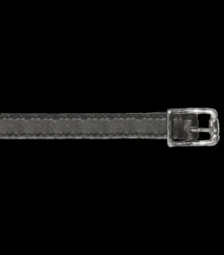 Lanières d'éperons cuir noir - Waldhausen - 46 cm