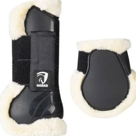 Lot guêtres et protège-boulets fausse fourrure - Horka