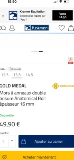Mors à anneaux double brisure Anatomical Roll
