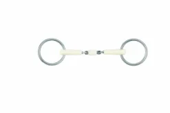 Mors bradoon double joint roller - Happy Mouth - acier inox et résine