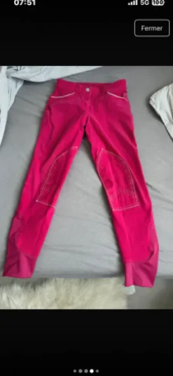 Pantalon equithème rose Fuschia XS