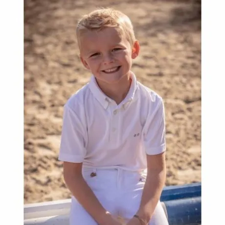 Polo de concours blanc manches courtes - Gaston - Jump'in