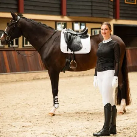 Polo de concours manches longues Senah QHP - Tissu extensible