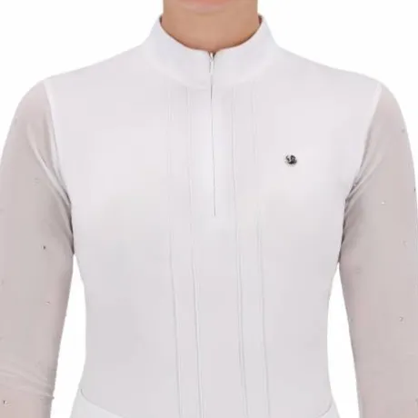 Polo de concours manches longues Senah QHP - Tissu extensible