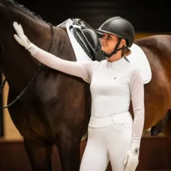 Polo de concours manches longues Senah QHP - Tissu extensible