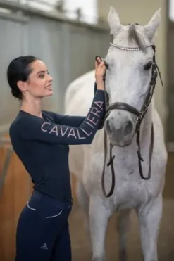 Polo technique manches longues Rose Gold - Cavalliera - Performance