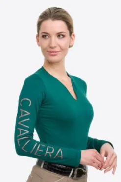 Polo technique manches longues Rose Gold - Cavalliera - Performance