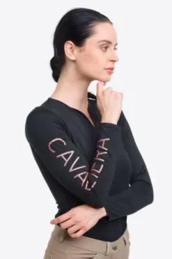 Polo technique manches longues Rose Gold - Cavalliera - Performance