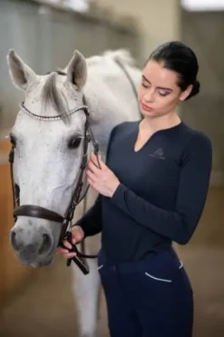 Polo technique manches longues Rose Gold - Cavalliera - Performance