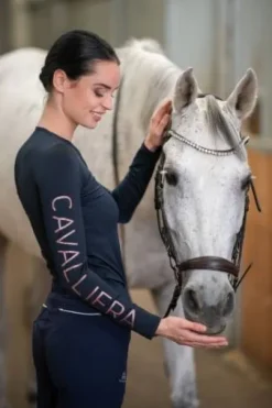 Polo technique manches longues Rose Gold - Cavalliera - Performance