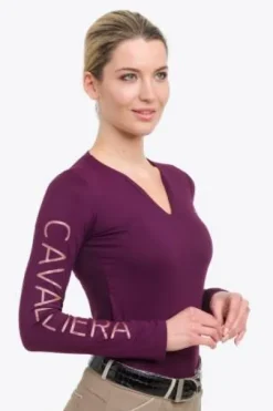 Polo technique manches longues Rose Gold - Cavalliera - Performance