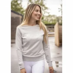 Pull ully - pénélope collection - gris clair, logo 3d