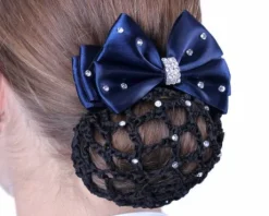 Résille barette strass chic - QHP - noeud en satin