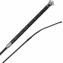 Stick de dressage poignée cuir - Harry's Horse - Nylon tressé