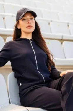 Sweat zippé maille Amélie - Harcour - Coupe droite