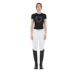 Tee-shirt slim fit strass rosegold - EQUESTRO