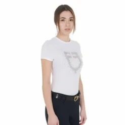 Tee-shirt slim fit strass rosegold - EQUESTRO